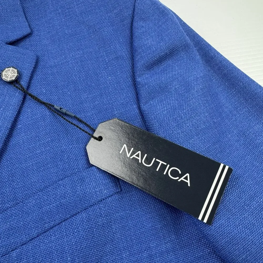 Nautica Jensen Blazer Mens 44R Bright Blue Active Stretch Sport Coat NWT